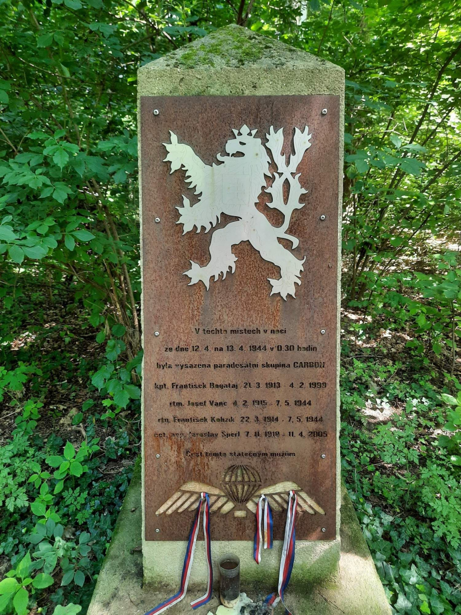 Pomník skupiny CARBON v Ratíškovicích je tvořen pískovcovým podstavcem, na kterém spočívá pylon z pískovcového kamene. Na pomníku je umístěna železná tabule s textem a nerezový znak