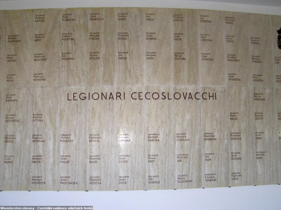 Pamětní deska v Roveretu věnovaná památce československých legionářů